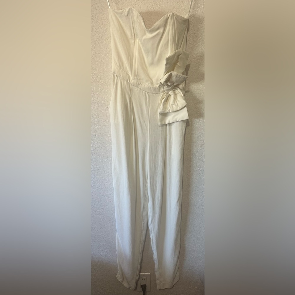 Sinéquanone Strapless White Jumpsuit with Bow - Size XS FR 34